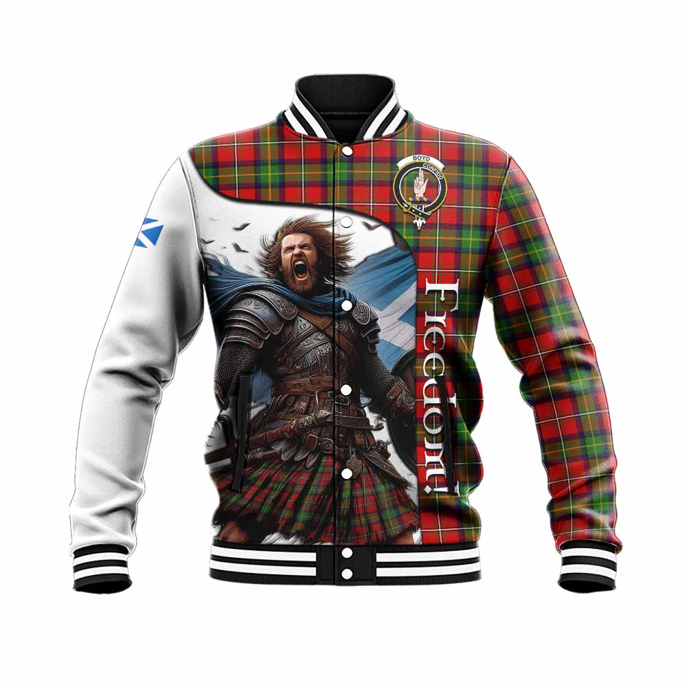 Tartan Vibes Clothing Boyd Crest Tartan Baseball Jacket Inspired by the Freedom of Scottish Warrior