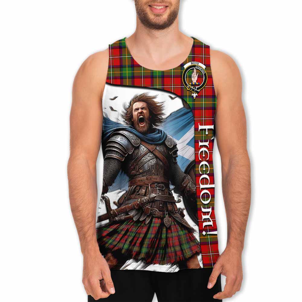 Tartan Vibes Clothing Boyd Crest Tartan Men's Tank Top Inspired by the Freedom of Scottish Warrior