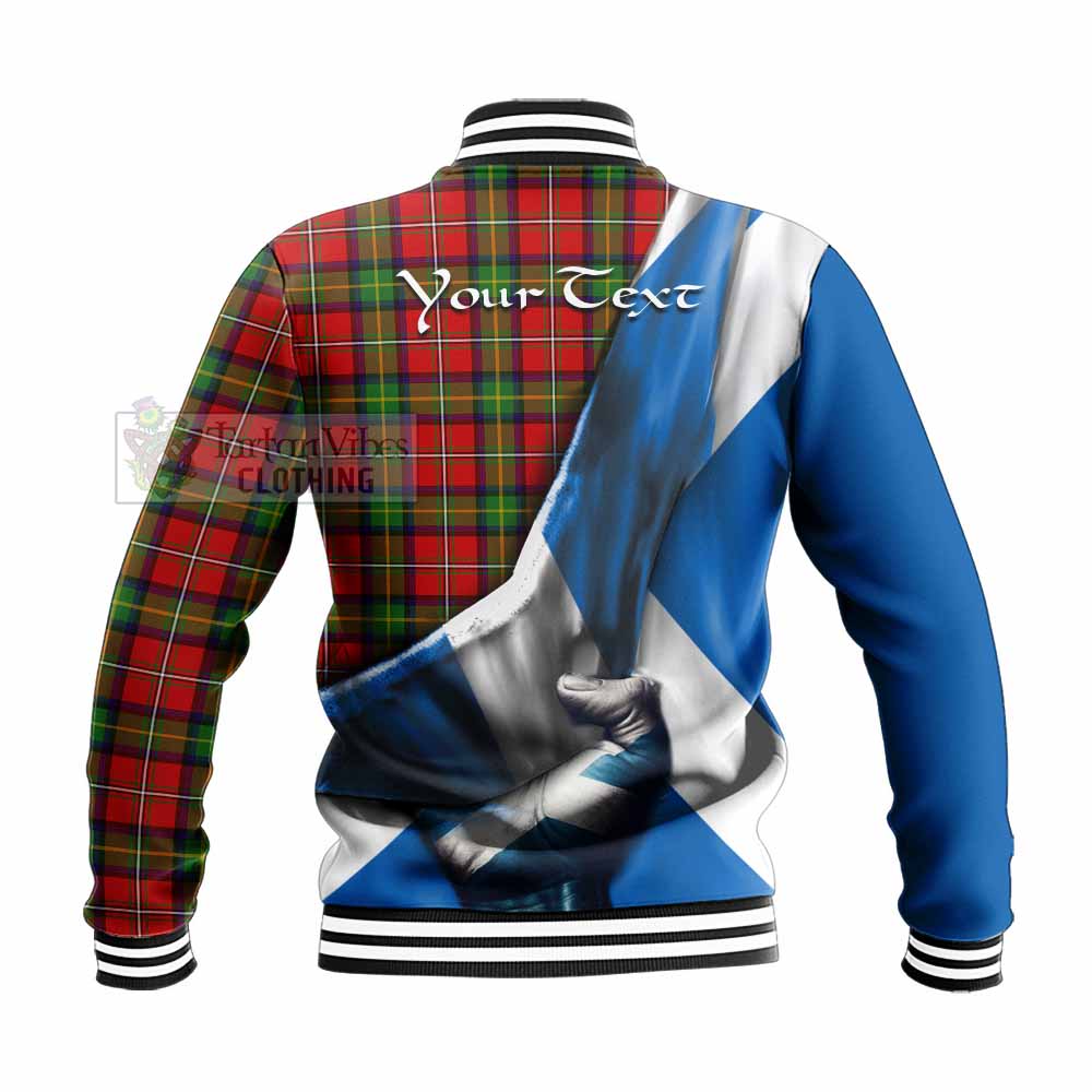 Tartan Vibes Clothing Boyd Tartan Baseball Jacket with Family Crest Scotland Patriotic Style