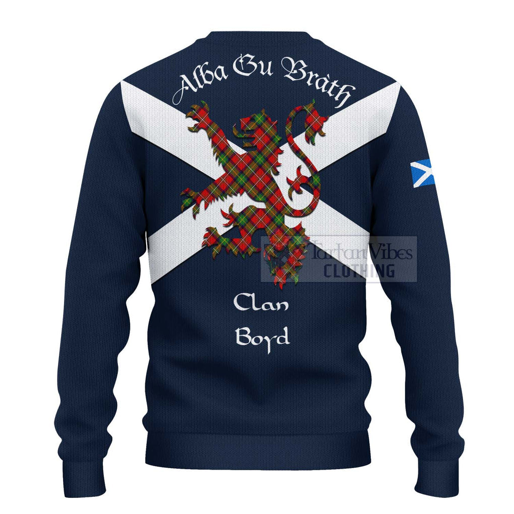 Tartan Vibes Clothing Boyd Tartan Lion Rampant Knitted Sweater – Proudly Display Your Heritage with Alba Gu Brath and Clan Name