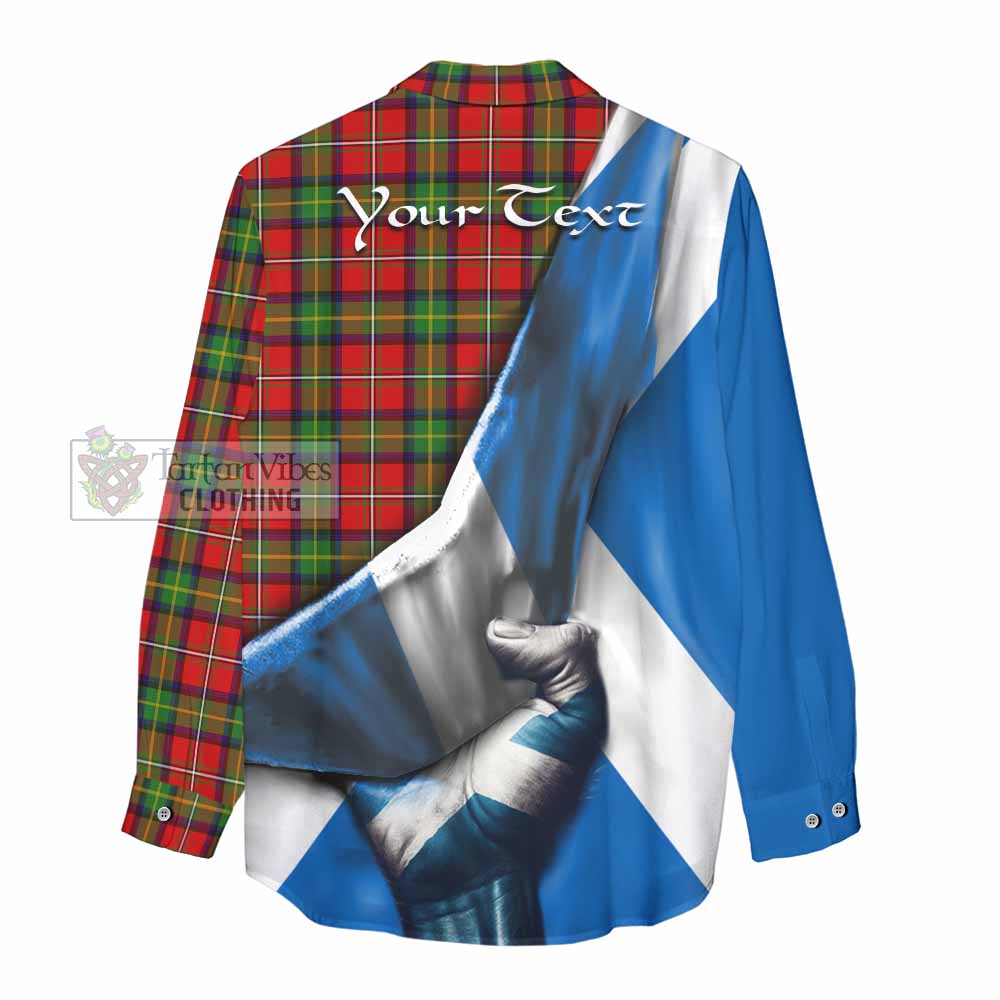 Tartan Vibes Clothing Boyd Tartan Women's Casual Shirt with Family Crest Scotland Patriotic Style