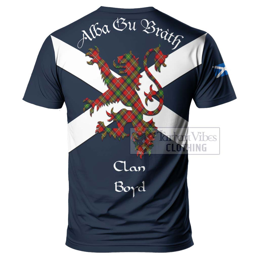 Tartan Vibes Clothing Boyd Tartan Lion Rampant T-Shirt – Proudly Display Your Heritage with Alba Gu Brath and Clan Name