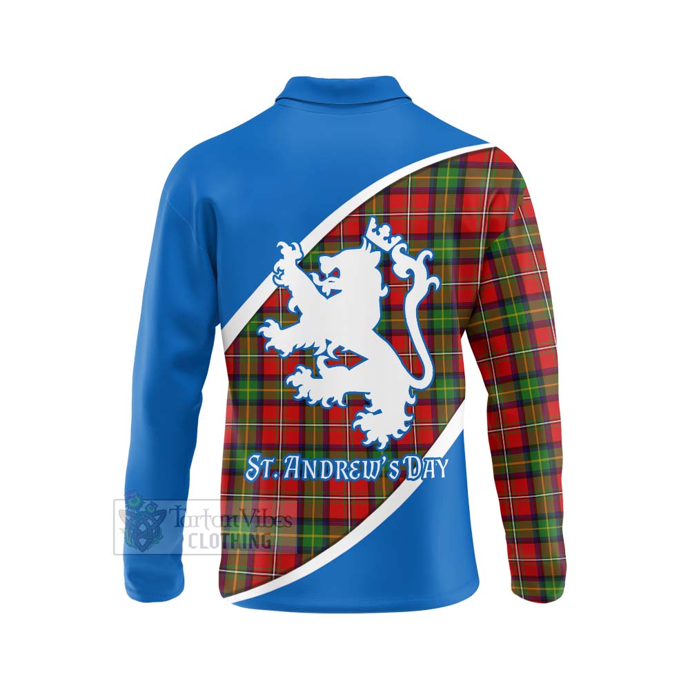 Tartan Vibes Clothing Boyd Family Crest Tartan Long Sleeve Polo Shirt Celebrate Saint Andrew's Day in Style