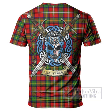 Boyd Tartan T-Shirt with Family Crest Celtic Skull Style