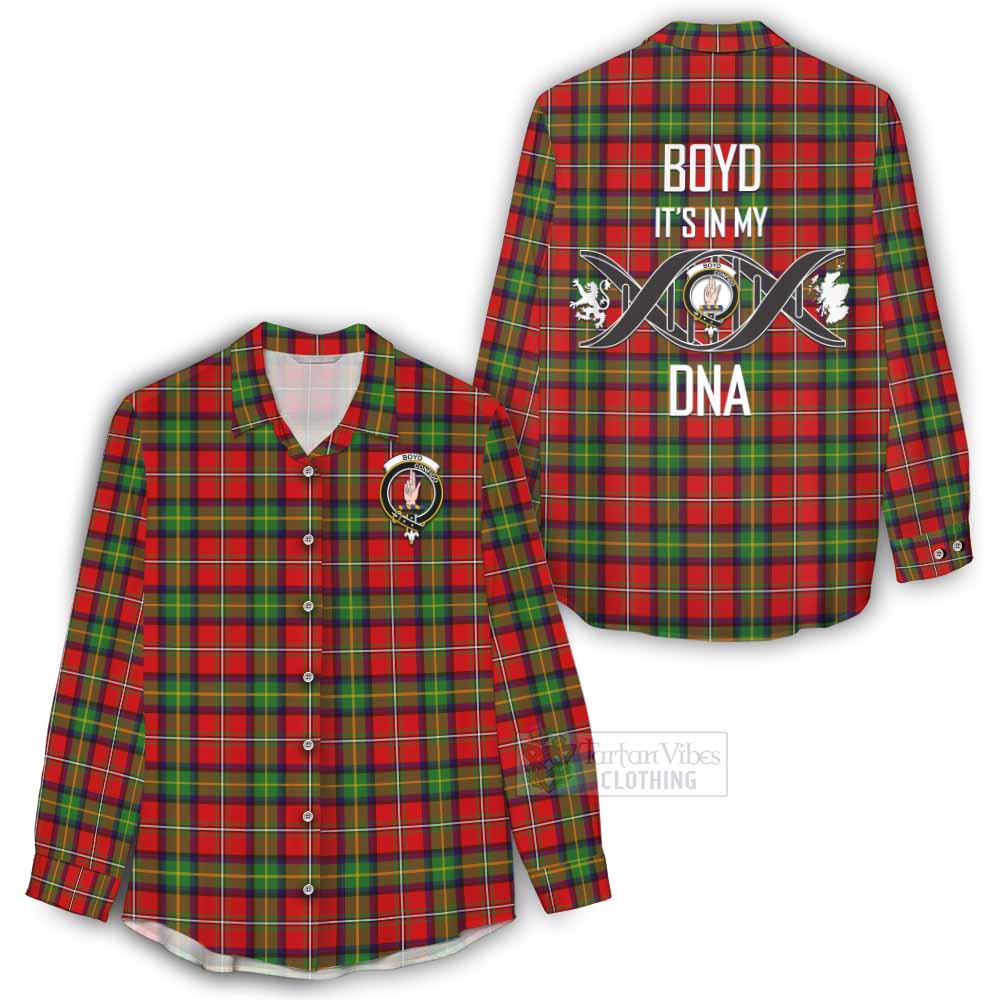 Tartan Vibes Clothing Boyd Tartan Women's Casual Shirt with Family Crest DNA In Me Style