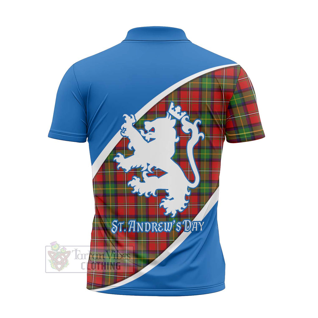 Tartan Vibes Clothing Boyd Family Crest Tartan Zipper Polo Shirt Celebrate Saint Andrew's Day in Style