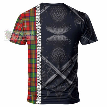 Boyd Tartan T-Shirt with Family Crest Cross Sword Thistle Celtic Vibes