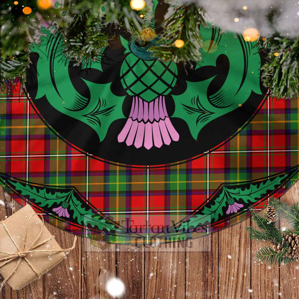 Tartan Vibes Clothing Boyd Tartan Christmas Tree Skirt Scottish Thistle Style