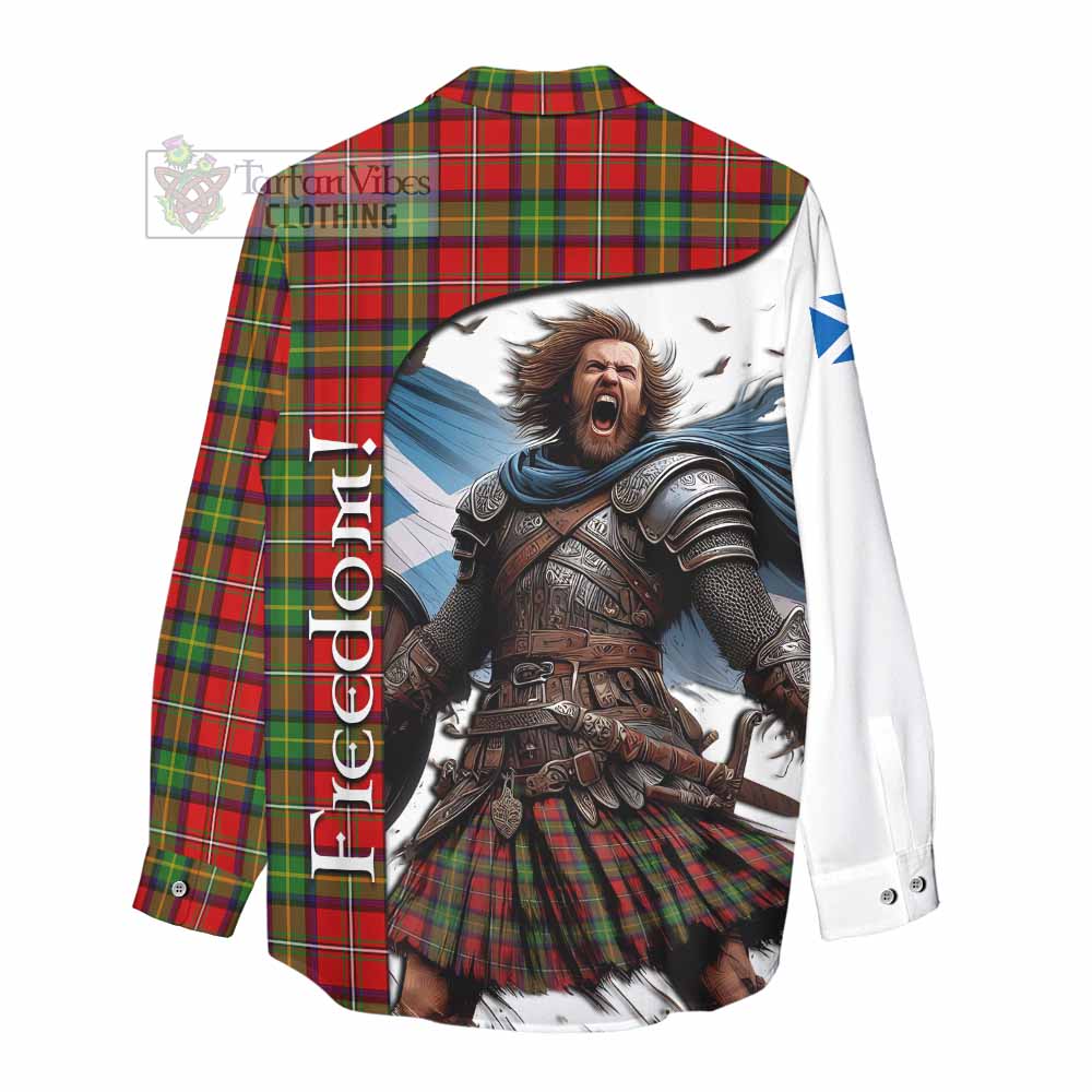 Tartan Vibes Clothing Boyd Crest Tartan Women's Casual Shirt Inspired by the Freedom of Scottish Warrior