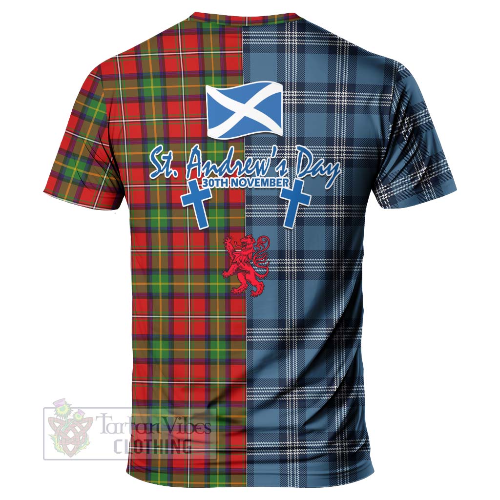 Tartan Vibes Clothing Boyd Tartan T-Shirt Happy St. Andrew's Day Half Tartan Style