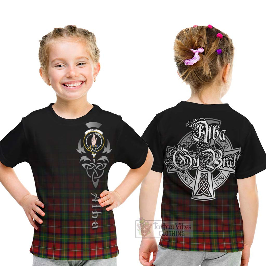 Tartan Vibes Clothing Boyd Tartan Kid T-Shirt Featuring Alba Gu Brath Family Crest Celtic Inspired