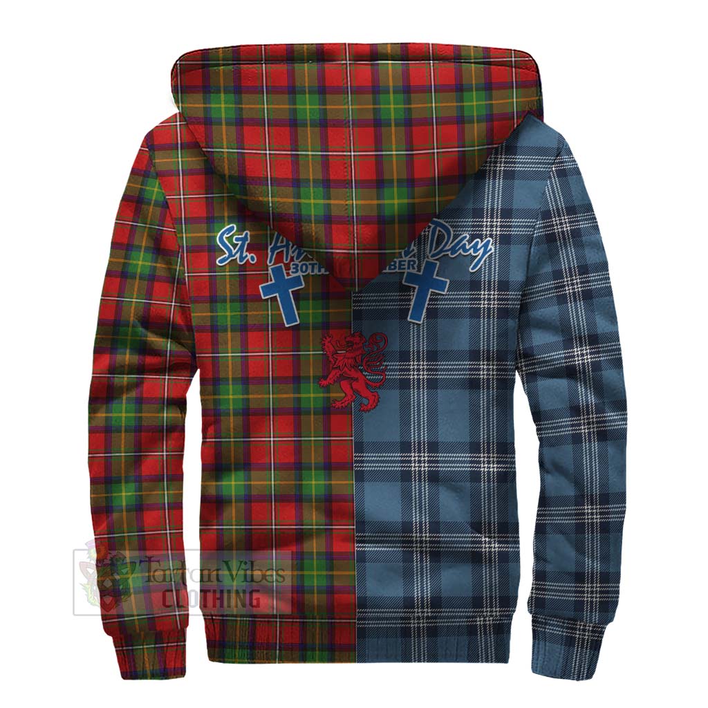 Tartan Vibes Clothing Boyd Tartan Sherpa Hoodie Happy St. Andrew's Day Half Tartan Style