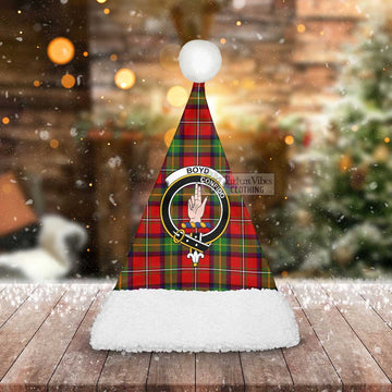 Boyd Tartan Christmas Santa Hats with Family Crest