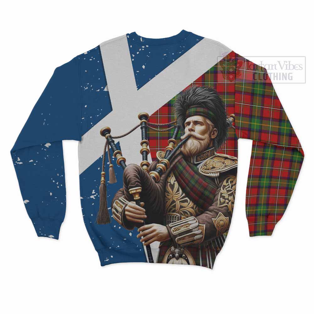 Tartan Vibes Clothing Boyd Tartan Sweatshirt with Family Crest Scottish Bagpiper Vibes