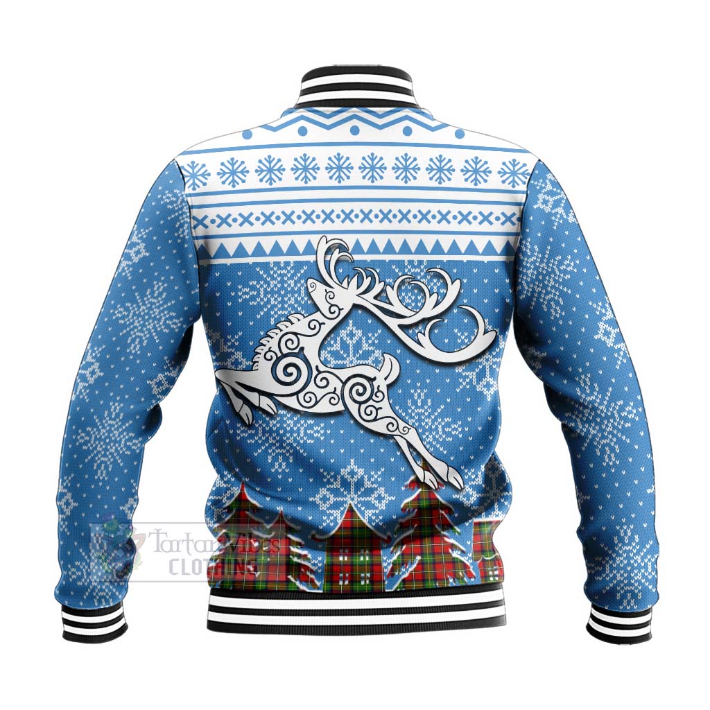 Tartan Vibes Clothing Boyd Clan Christmas Baseball Jacket Celtic Reindeer Style