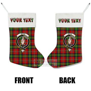 Boyd Tartan Family Crest Christmas Stocking with Personalized Text