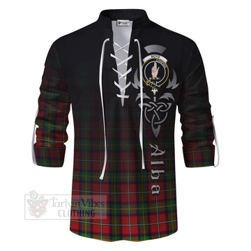 Boyd Tartan Ghillie Kilt Shirt Featuring Alba Gu Brath Family Crest Celtic Inspired