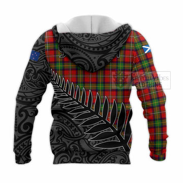 Boyd Crest Tartan Knitted Hoodie with New Zealand Silver Fern Half Style