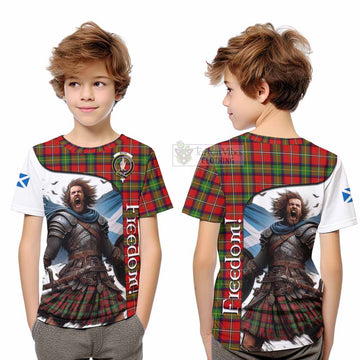 Boyd Crest Tartan Kid T-Shirt Inspired by the Freedom of Scottish Warrior