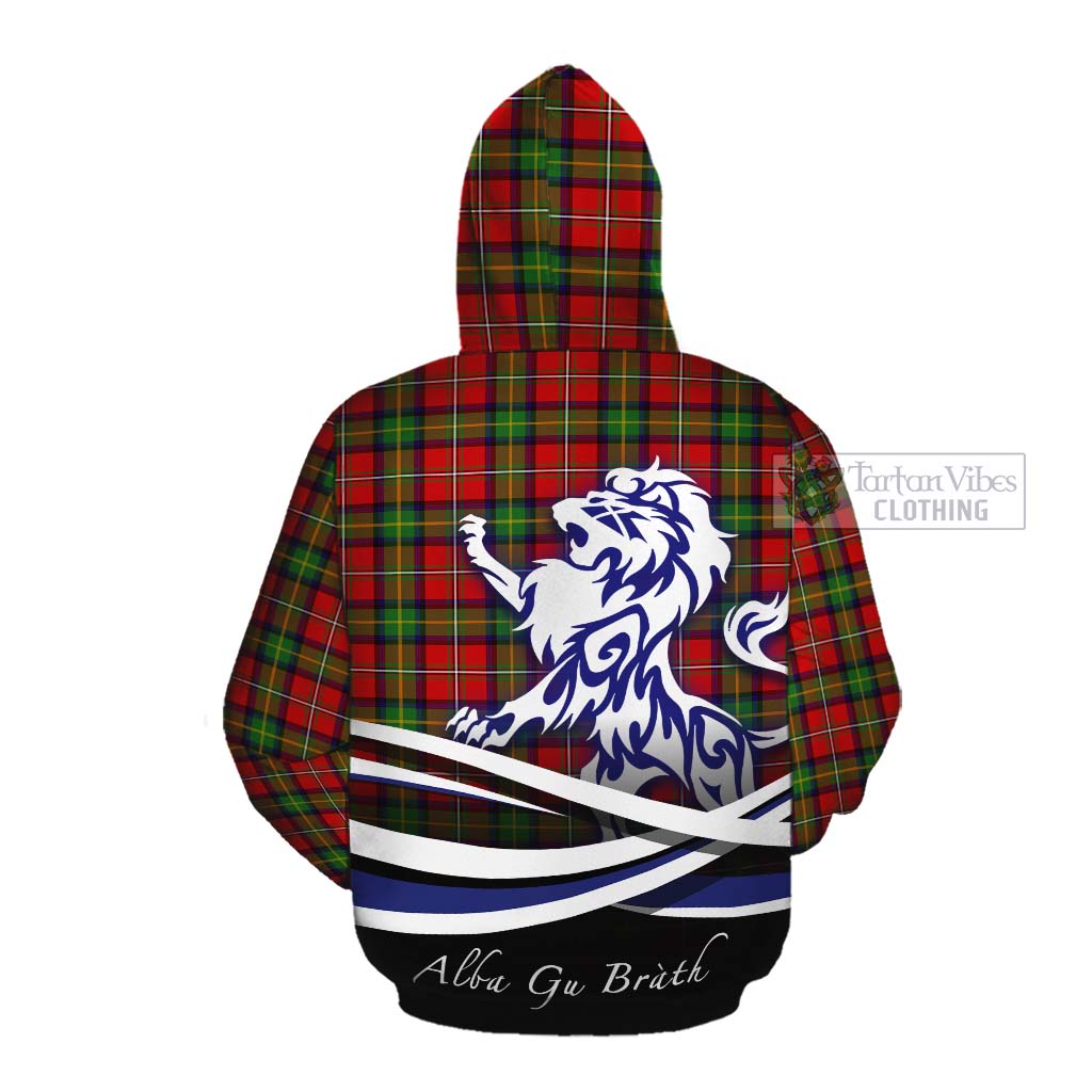 Tartan Vibes Clothing Boyd Tartan Cotton Hoodie with Alba Gu Brath Regal Lion Emblem