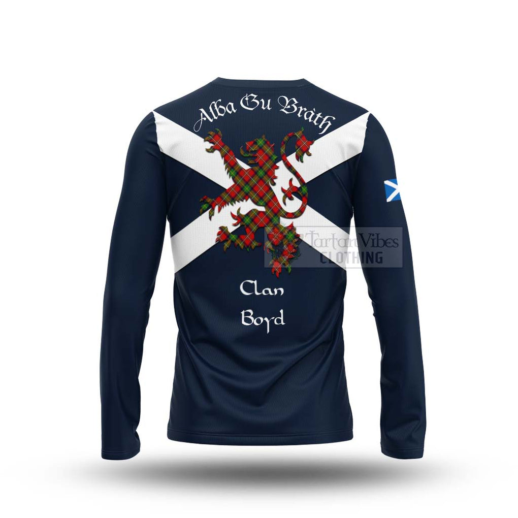 Tartan Vibes Clothing Boyd Tartan Lion Rampant Long Sleeve T-Shirt – Proudly Display Your Heritage with Alba Gu Brath and Clan Name