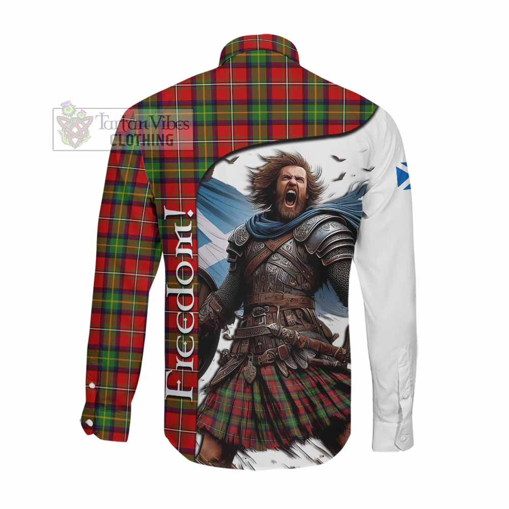 Tartan Vibes Clothing Boyd Crest Tartan Long Sleeve Button Shirt Inspired by the Freedom of Scottish Warrior