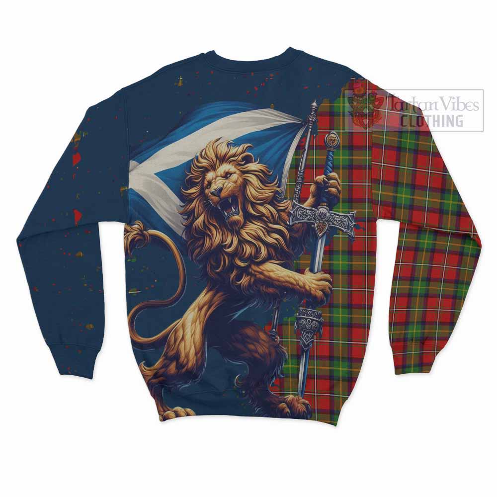 Tartan Vibes Clothing Boyd Tartan Family Crest Sweatshirt with Scottish Majestic Lion