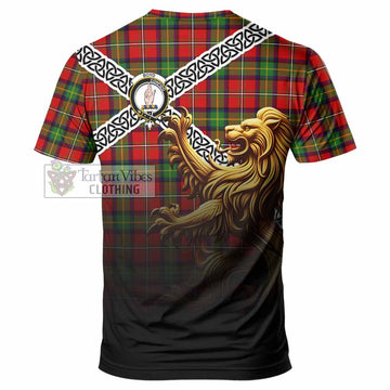 Boyd Crest Tartan T-Shirt with Golden Lion Emblem Celtic Style - Tartan Vibes Clothing