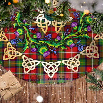 Boyd Tartan Christmas Tree Skirt with Thistle Celtic Knot Style