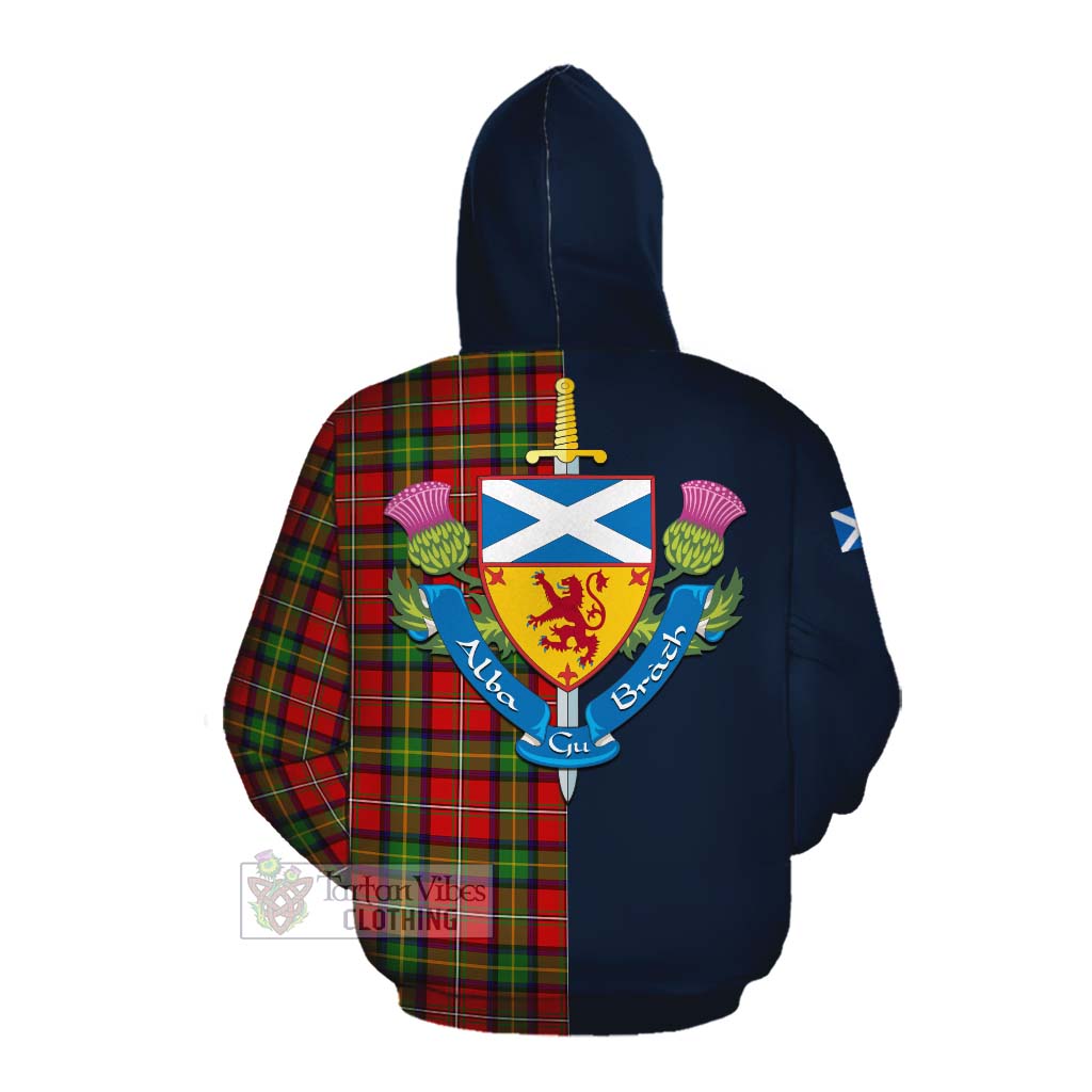 Tartan Vibes Clothing Boyd Tartan Cotton Hoodie Alba with Scottish Lion Royal Arm Half Style