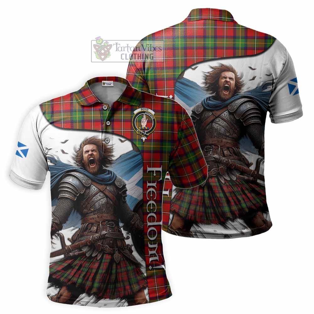 Tartan Vibes Clothing Boyd Crest Tartan Polo Shirt Inspired by the Freedom of Scottish Warrior