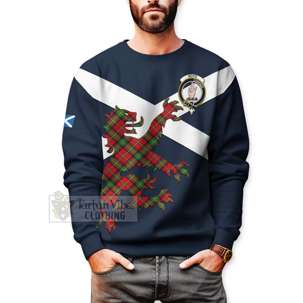 Tartan Vibes Clothing Boyd Tartan Lion Rampant Sweatshirt – Proudly Display Your Heritage with Alba Gu Brath and Clan Name