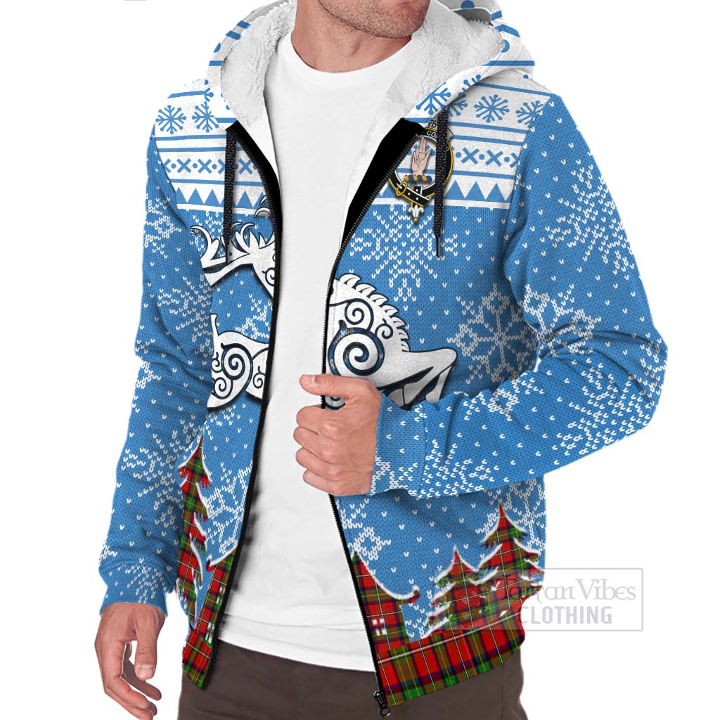 Tartan Vibes Clothing Boyd Clan Christmas Sherpa Hoodie Celtic Reindeer Style