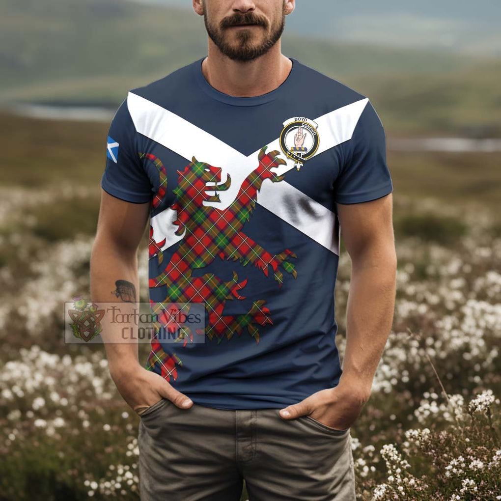 Tartan Vibes Clothing Boyd Tartan Lion Rampant T-Shirt – Proudly Display Your Heritage with Alba Gu Brath and Clan Name