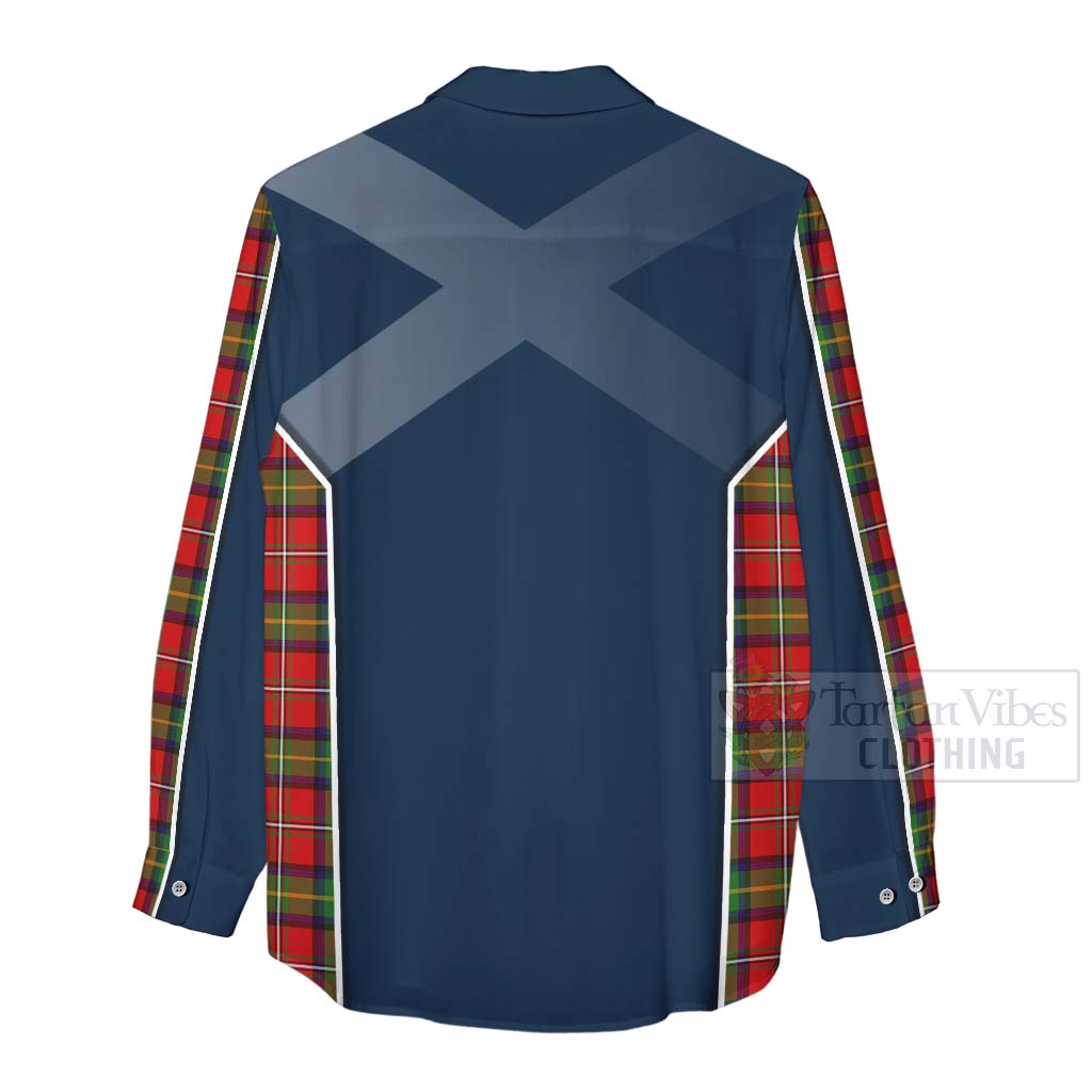 Tartan Vibes Clothing Boyd Tartan Women's Casual Shirt with Family Crest and Scottish Thistle Vibes Sport Style