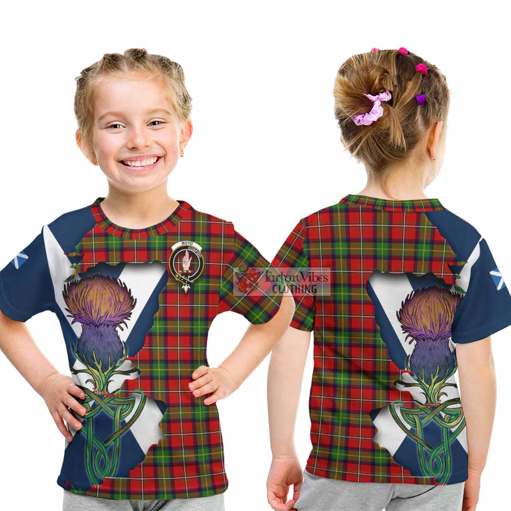 Boyd Tartan Family Crest Kid T-Shirt Scottish Thistle Celtic Inspired - Tartan Vibes Clothing