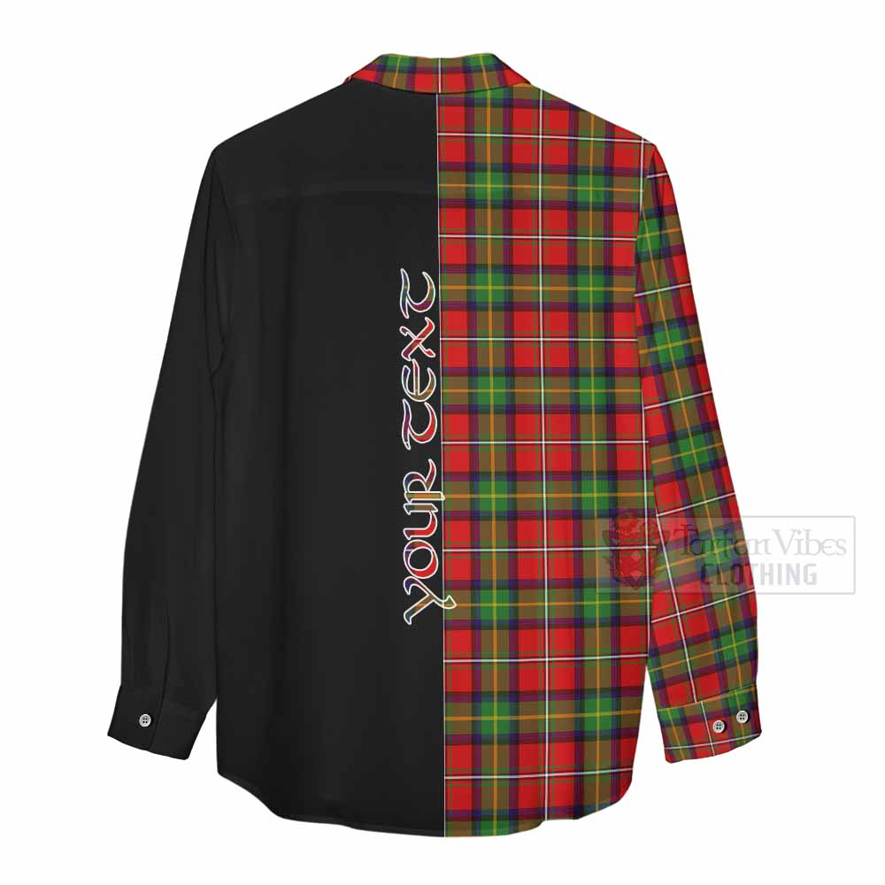 Tartan Vibes Clothing Boyd Tartan Women's Casual Shirt with Family Crest and Half Of Me Style