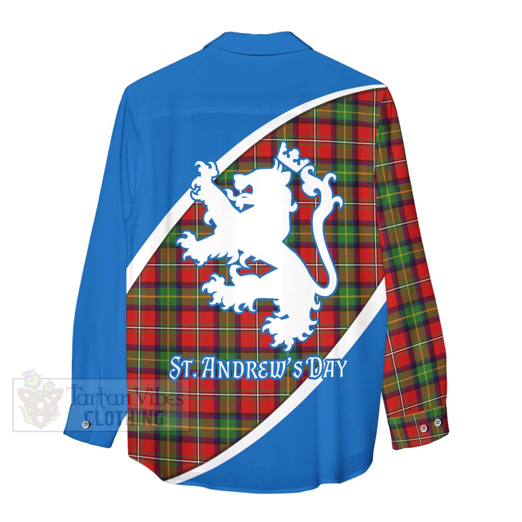 Tartan Vibes Clothing Boyd Family Crest Tartan Women's Casual Shirt Celebrate Saint Andrew's Day in Style