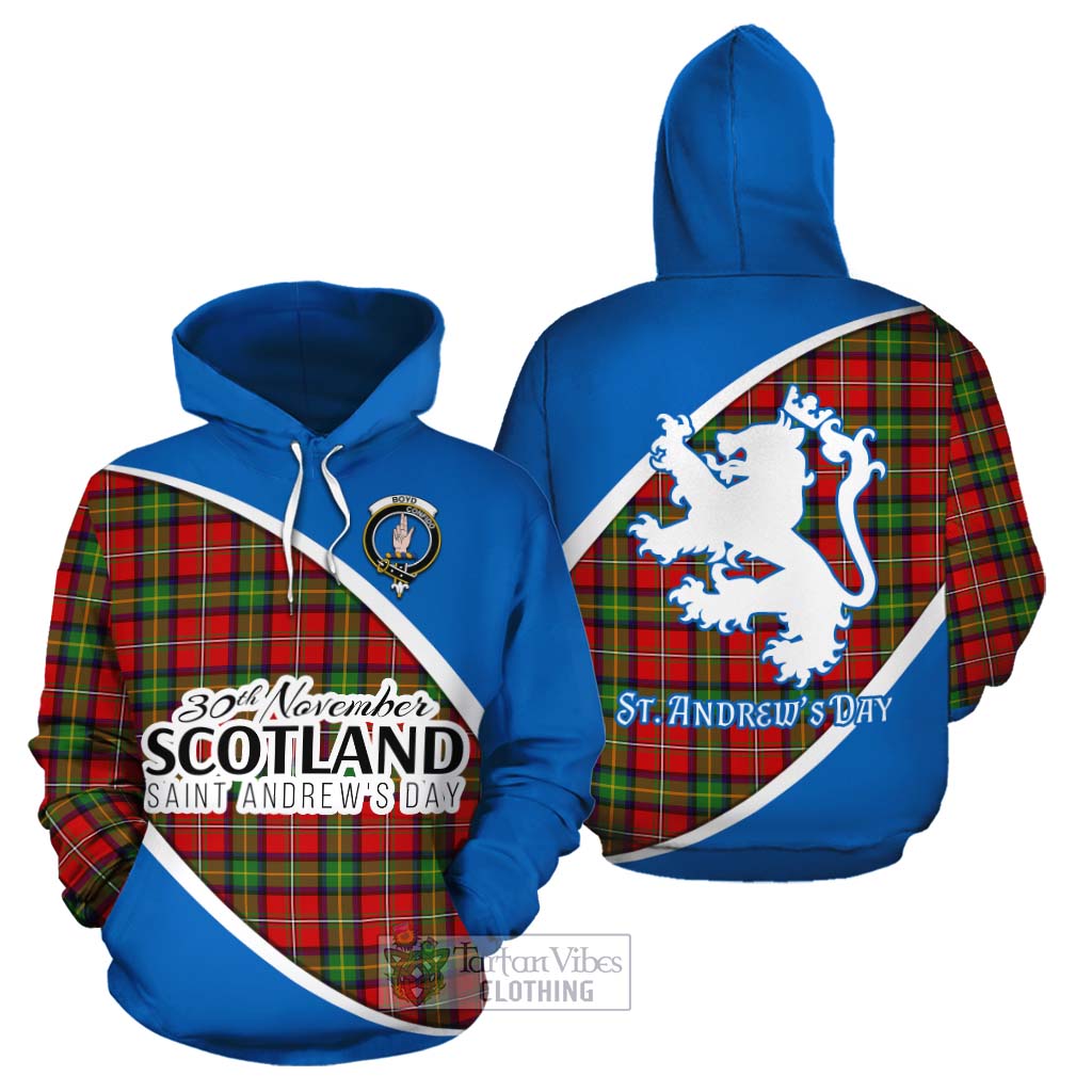 Tartan Vibes Clothing Boyd Family Crest Tartan Cotton Hoodie Celebrate Saint Andrew's Day in Style