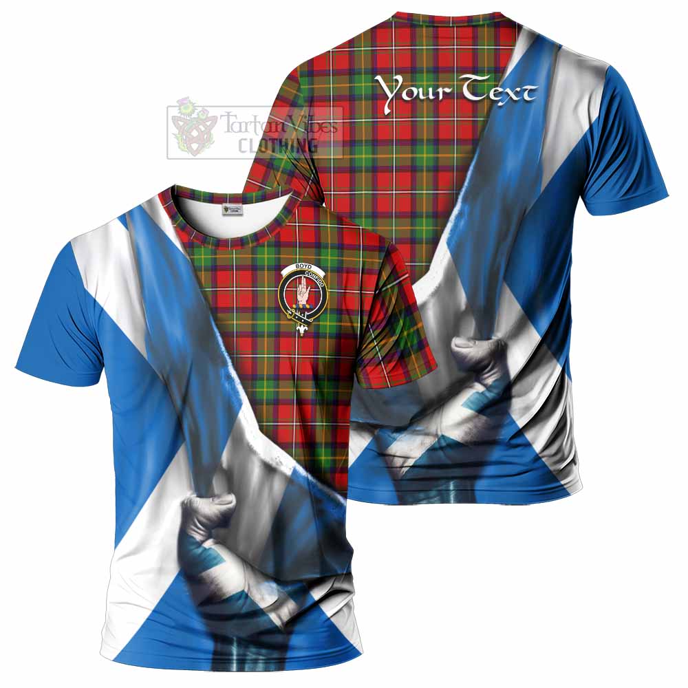 Tartan Vibes Clothing Boyd Tartan T-Shirt with Family Crest Scotland Patriotic Style