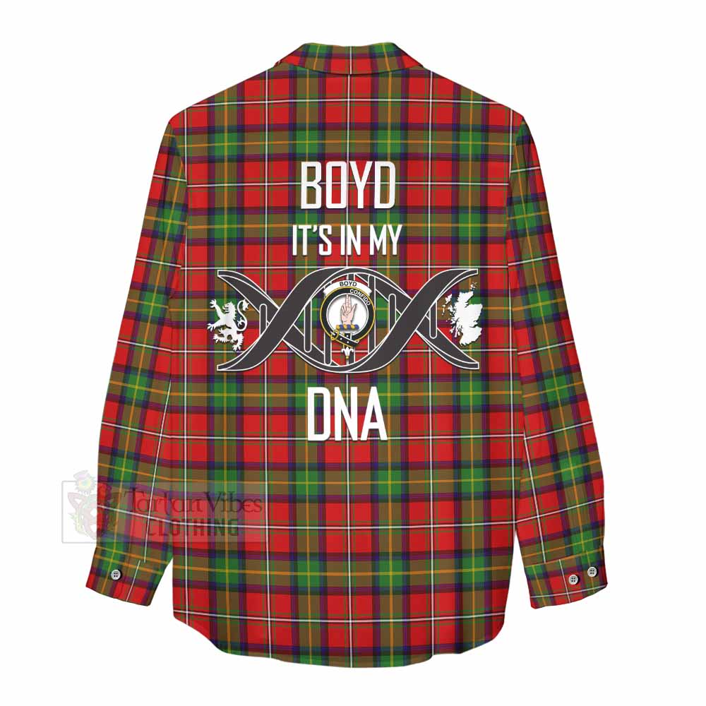 Tartan Vibes Clothing Boyd Tartan Women's Casual Shirt with Family Crest DNA In Me Style