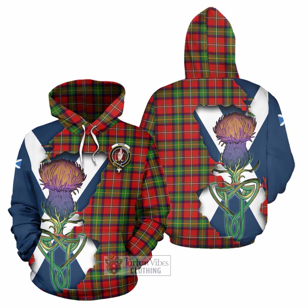 Boyd Tartan Family Crest Hoodie Scottish Thistle Celtic Inspired - Tartan Vibes Clothing