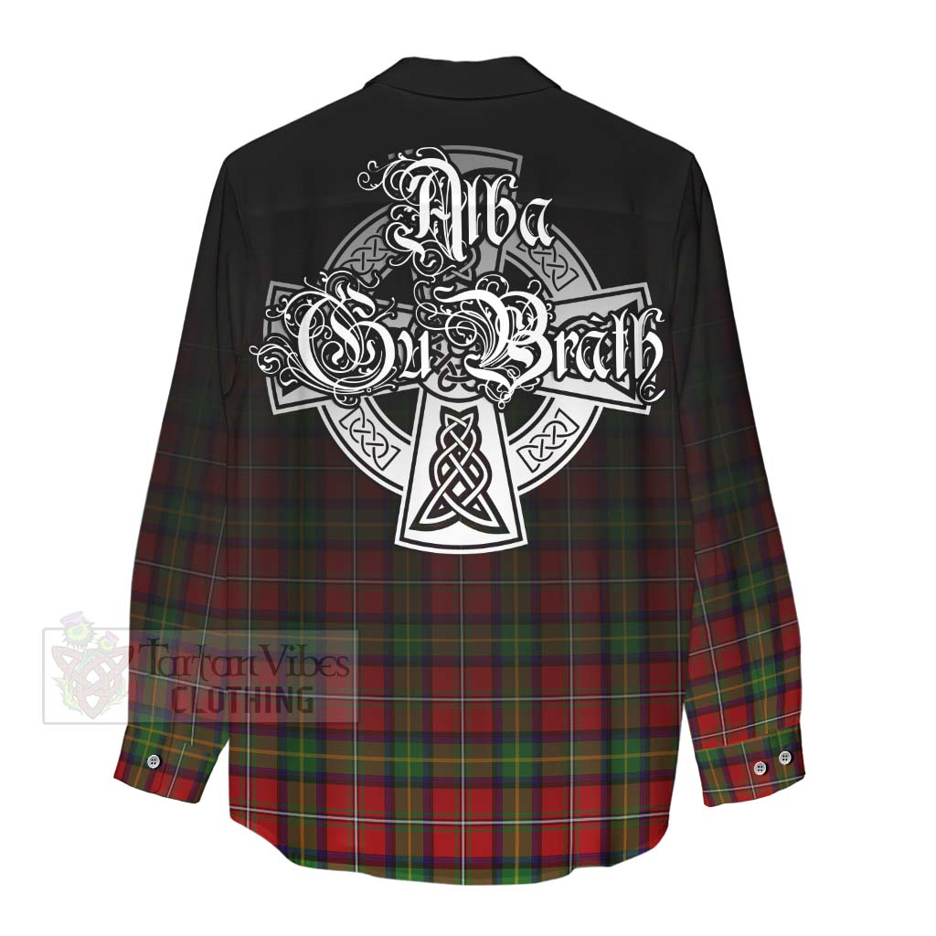 Tartan Vibes Clothing Boyd Tartan Women's Casual Shirt Featuring Alba Gu Brath Family Crest Celtic Inspired