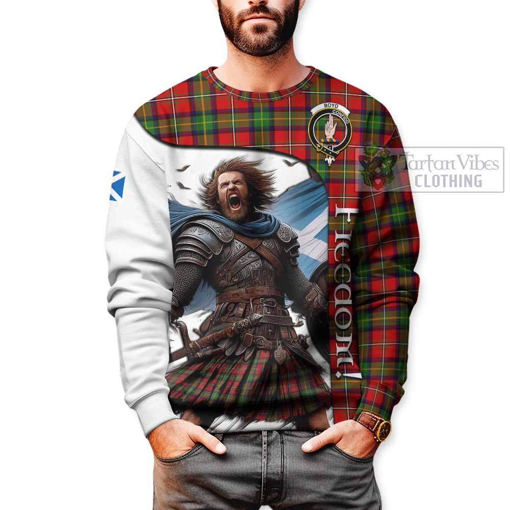 Tartan Vibes Clothing Boyd Crest Tartan Sweatshirt Inspired by the Freedom of Scottish Warrior