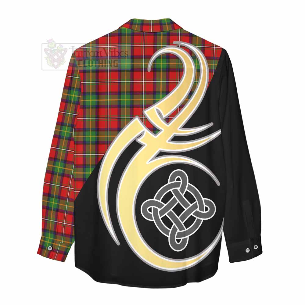 Tartan Vibes Clothing Boyd Tartan Women's Casual Shirt with Family Crest and Celtic Symbol Style