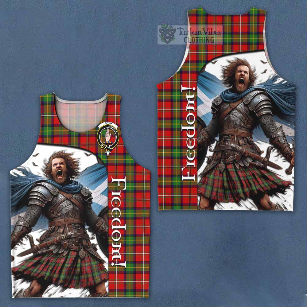 Tartan Vibes Clothing Boyd Crest Tartan Men's Tank Top Inspired by the Freedom of Scottish Warrior