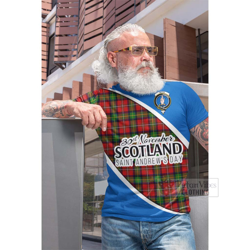 Tartan Vibes Clothing Boyd Family Crest Tartan Cotton T-shirt Celebrate Saint Andrew's Day in Style