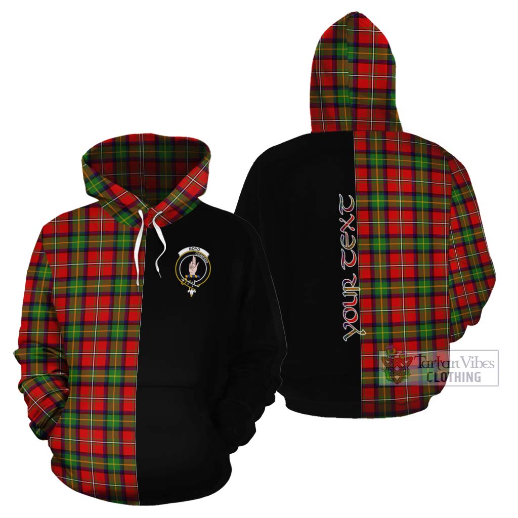 Tartan Vibes Clothing Boyd Tartan Cotton Hoodie with Family Crest and Half Of Me Style