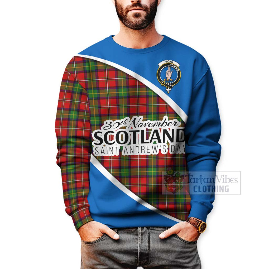 Tartan Vibes Clothing Boyd Family Crest Tartan Sweatshirt Celebrate Saint Andrew's Day in Style