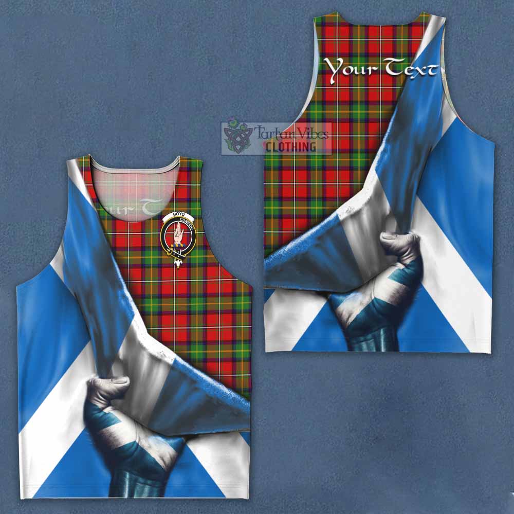 Tartan Vibes Clothing Boyd Tartan Men's Tank Top with Family Crest Scotland Patriotic Style